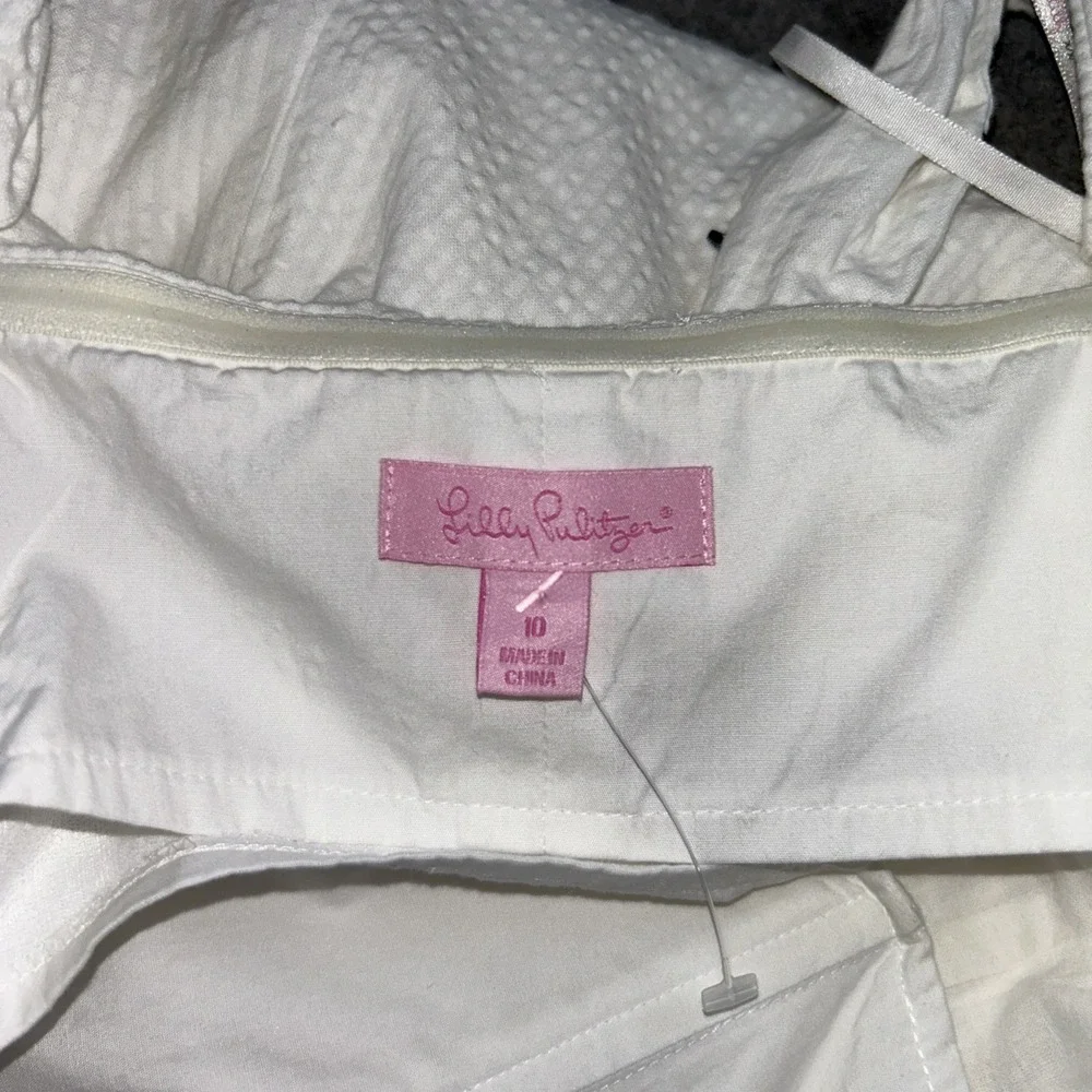 Lilly Pulitzer Strapless‎ Dress Women's 10 Franco Regatta Embroidery Nautical - Picture 5 of 8